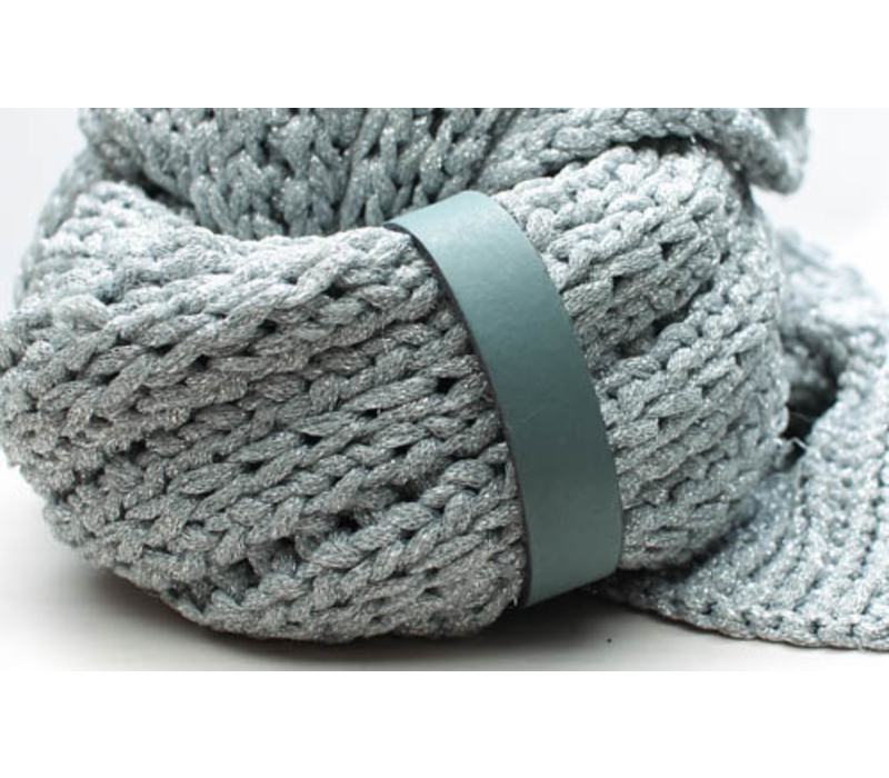 Leren Sjaallus met drukknoop (diverse kleuren)