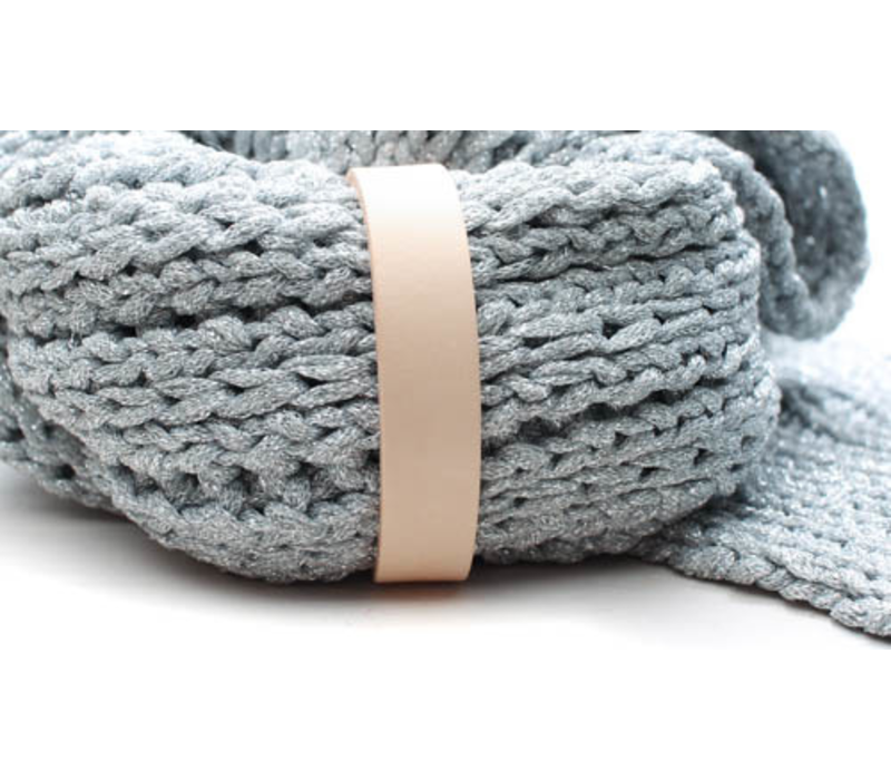 Leren Sjaallus met drukknoop (diverse kleuren)