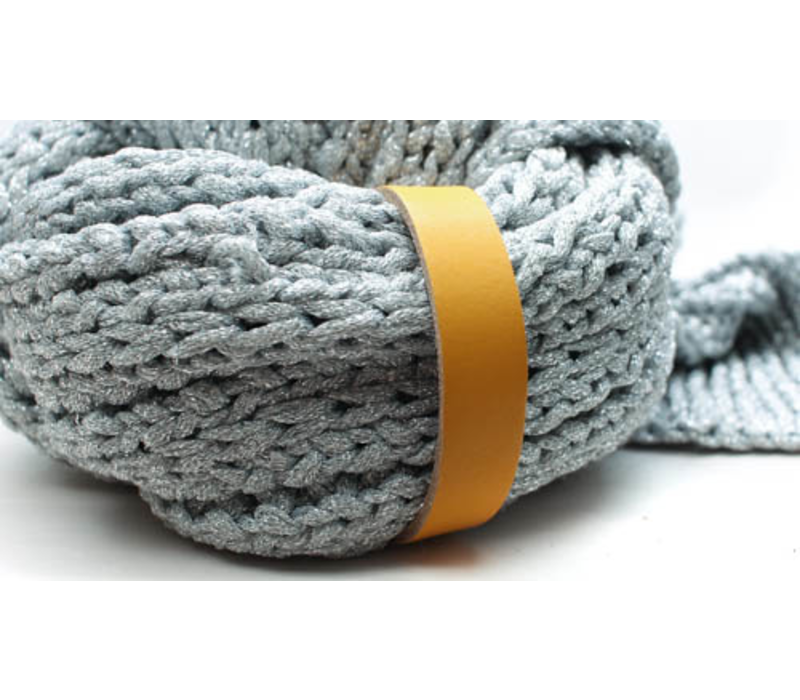 Leren Sjaallus met drukknoop (diverse kleuren)