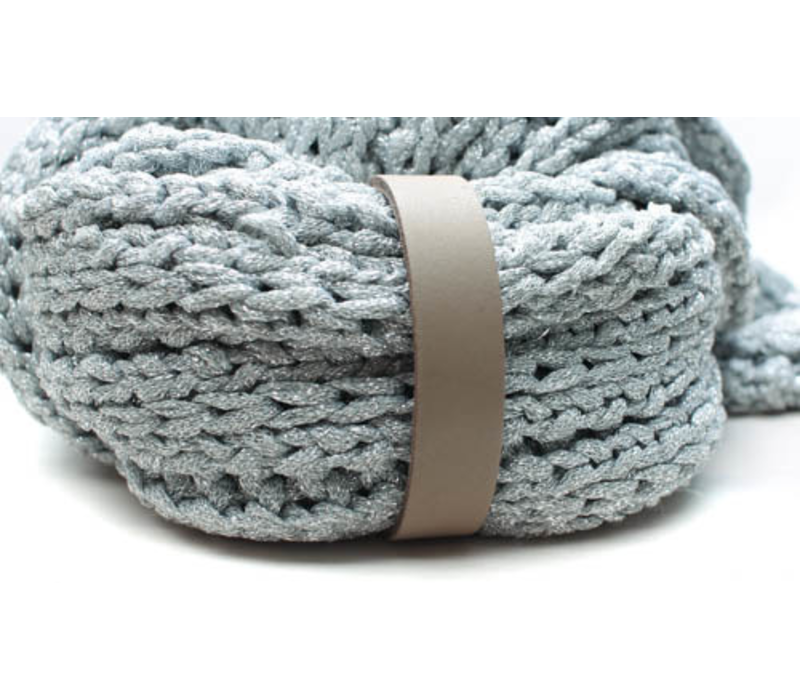 Leren Sjaallus met drukknoop (diverse kleuren)