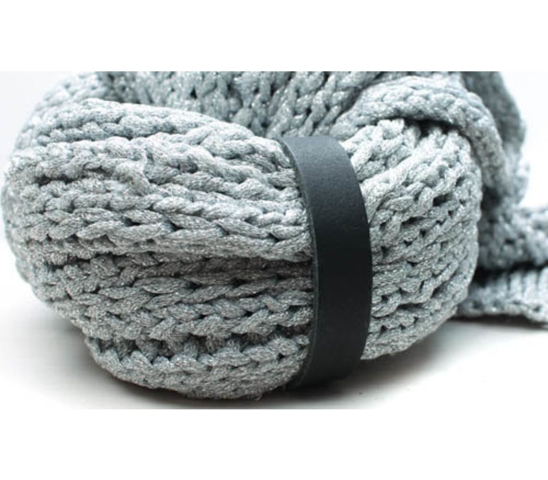 Leren Sjaallus met drukknoop (diverse kleuren)