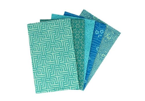 Tissu de Marie Tissu de Marie Fat Quarter Bundels Tranquil Teal