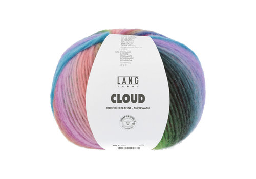 Lang Yarns Lang Yarns Cloud - 2 - 90% merinowol (mulesing free) en 10% nylon - Blauw - Roze - Groen