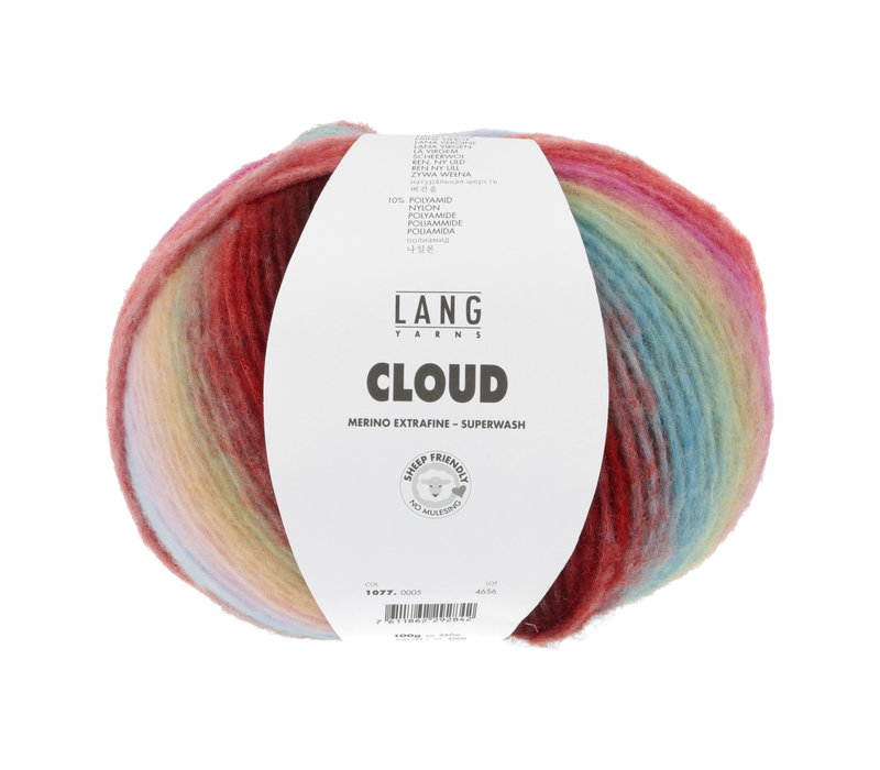 Lang Yarns Cloud - 5 - Rood - Blauw