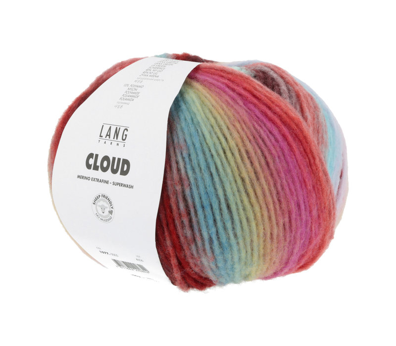 Lang Yarns Cloud - 5 - Rood - Blauw