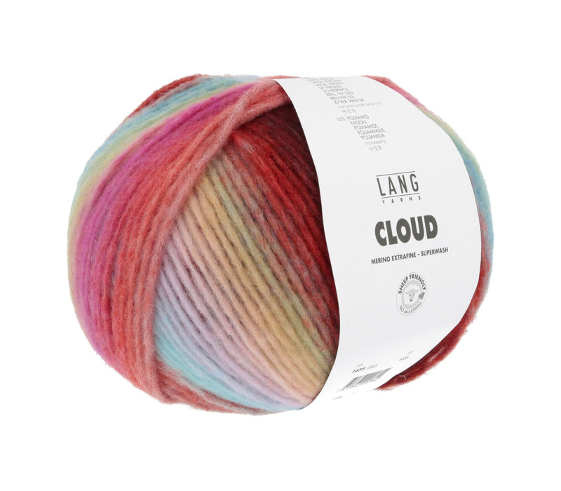 Lang Yarns Cloud - 5 - Rood - Blauw