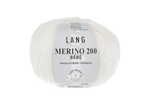 Lang Yarns Lang Yarns Merino 200 Bebe - 301 - 100% merino wol (mulesing free) - Wit