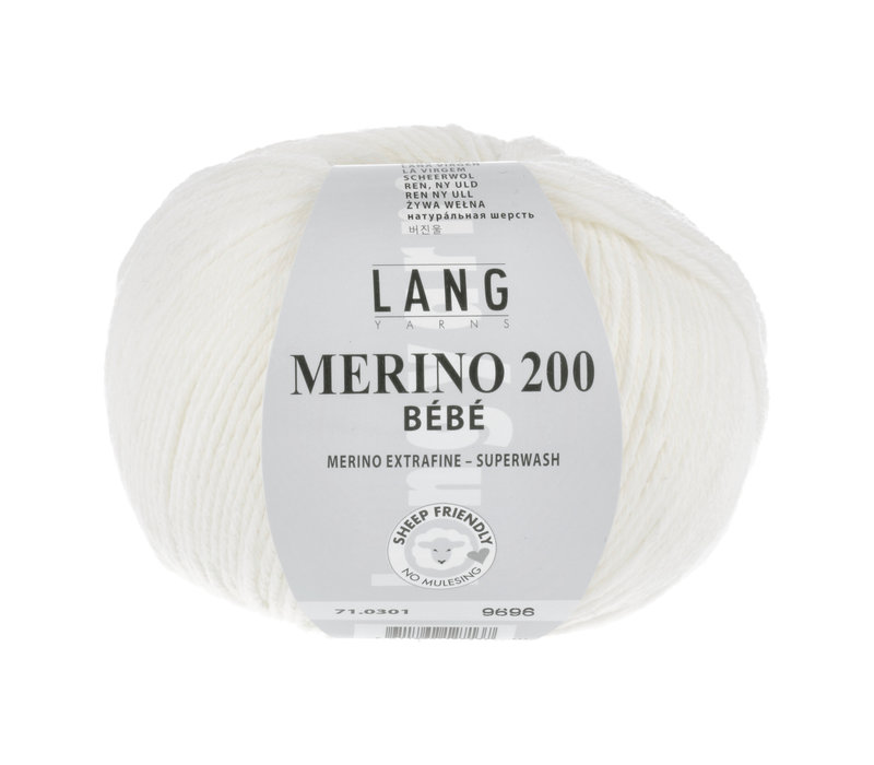 Lang Yarns Merino 200 Bebe - 301 - Wit