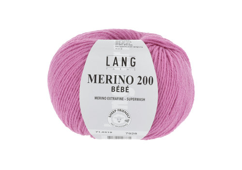 Lang Yarns Lang Yarns Merino 200 Bebe - 319 - 100% merino wol (mulesing free) - Roze