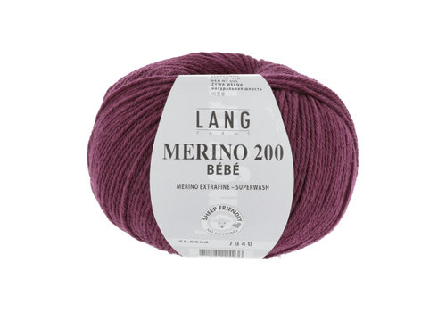 Lang Yarns Lang Yarns Merino 200 Bebe - 366 - 100% merino wol (mulesing free) - Rood