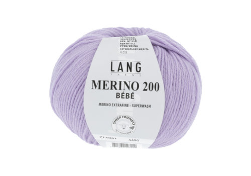 Lang Yarns Lang Yarns Merino 200 Bebe - 307 - 100% merino wol (mulesing free) - Paars