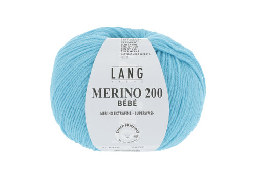 Lang Yarns Lang Yarns Merino 200 Bebe - 379 - 100% merino wol (mulesing free) - Blauw