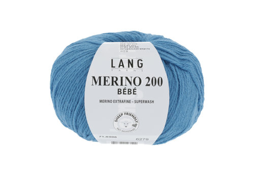 Lang Yarns Lang Yarns Merino 200 Bebe - 306 - 100% merino wol (mulesing free) - Blauw