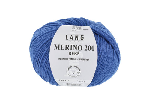 Lang Yarns Lang Yarns Merino 200 Bebe - 332 - 100% merino wol (mulesing free) - Blauw