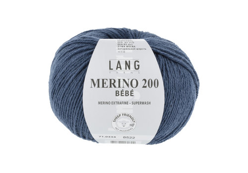 Lang Yarns Lang Yarns Merino 200 Bebe - 334 - 100% merino wol (mulesing free) - Blauw