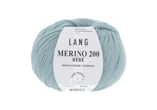 Lang Yarns Lang Yarns Merino 200 Bebe - 472 - 100% merino wol (mulesing free) - Blauw