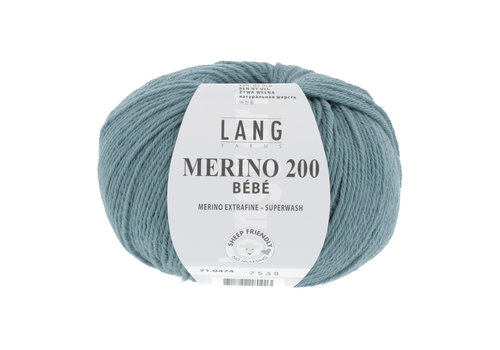 Lang Yarns Lang Yarns Merino 200 Bebe - 474 - 100% merino wol (mulesing free) - Blauw