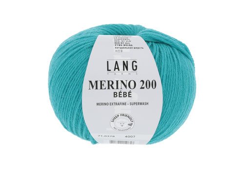 Lang Yarns Lang Yarns Merino 200 Bebe - 378 - 100% merino wol (mulesing free) - Blauw