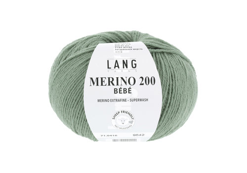 Lang Yarns Lang Yarns Merino 200 Bebe - 416 - 100% merino wol (mulesing free) - Groen