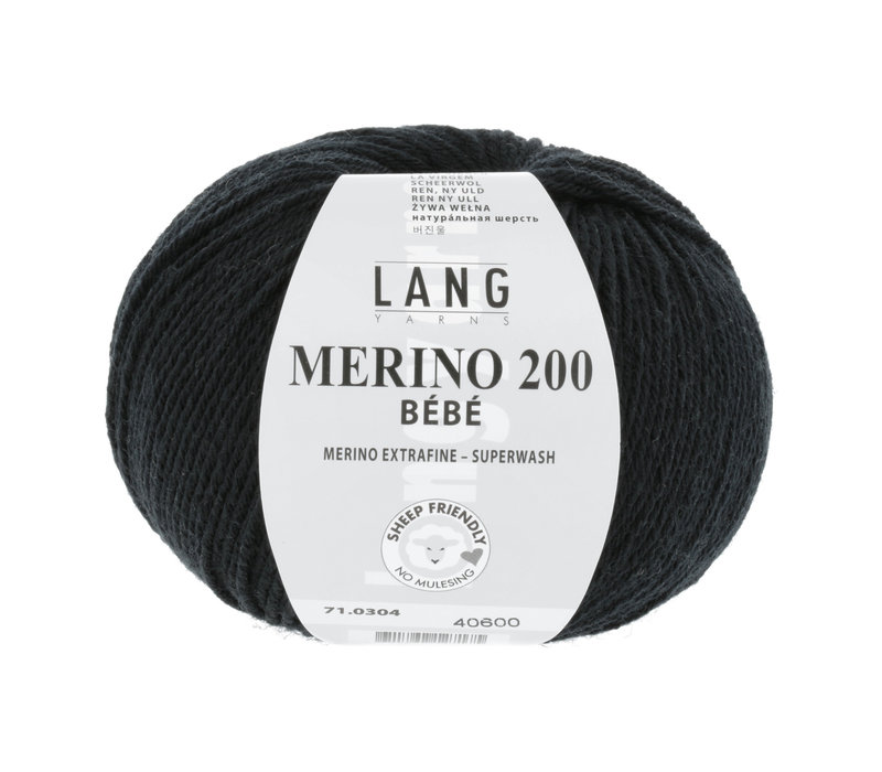 Lang Yarns Merino 200 Bebe - 304 - Zwart