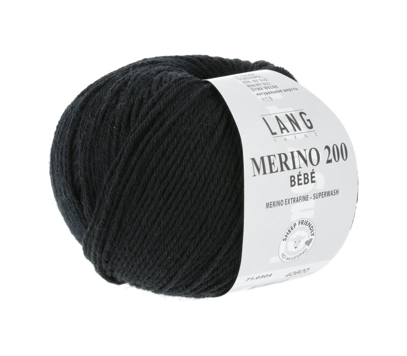 Lang Yarns Merino 200 Bebe - 304 - Zwart