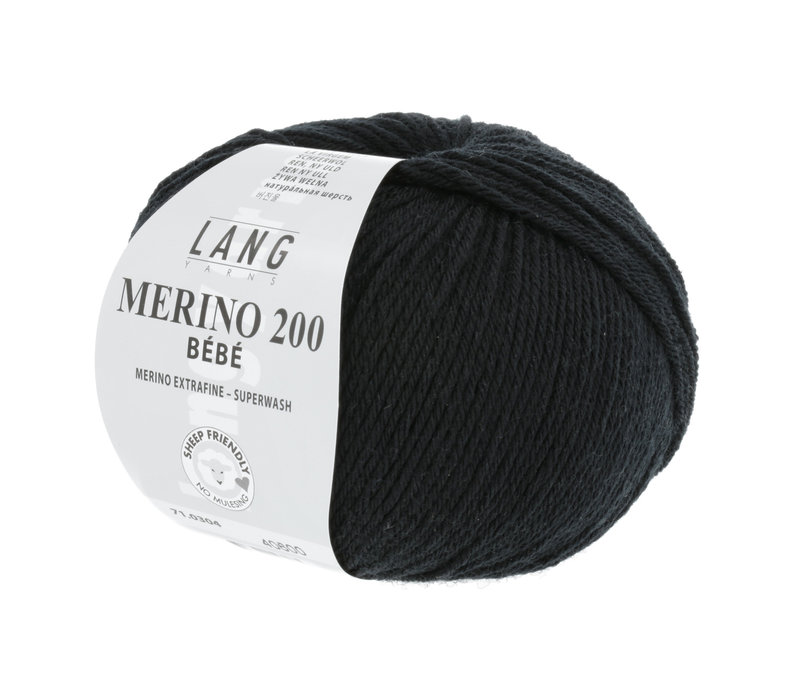 Lang Yarns Merino 200 Bebe - 304 - Zwart