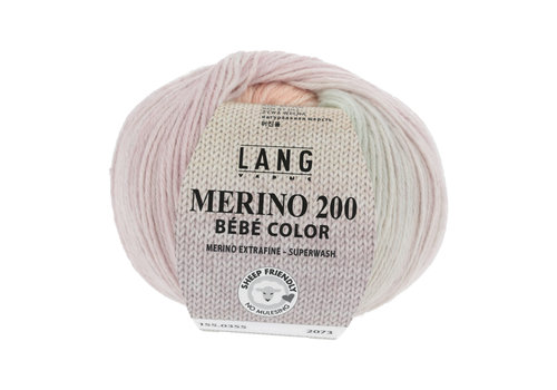 Lang Yarns Lang Yarns Merino 200 Bebe color - 355 - 100% merino wol (mulesing free) - Paars - Groen