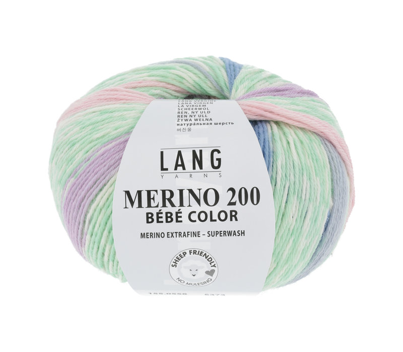 Lang Yarns Merino 200 Bebe color - 558 - Groen - Roze