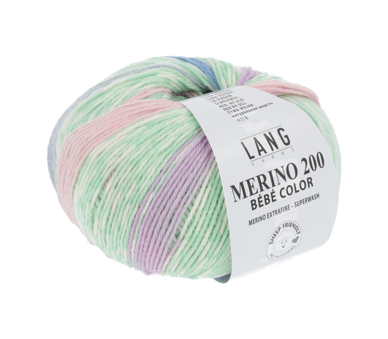 Lang Yarns Merino 200 Bebe color - 558 - Groen - Roze