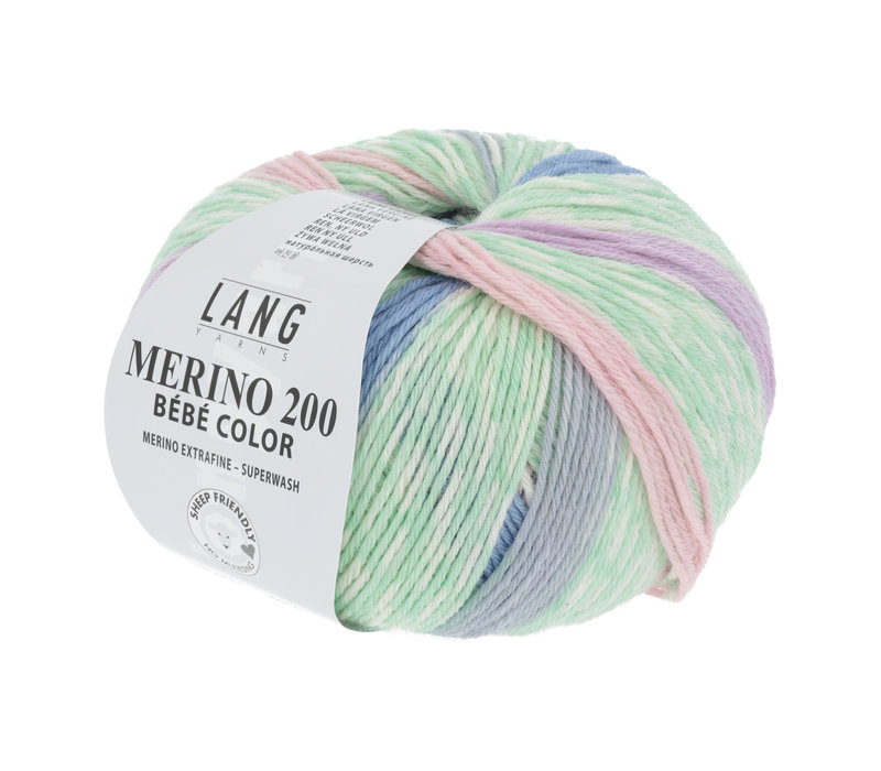 Lang Yarns Merino 200 Bebe color - 558 - Groen - Roze