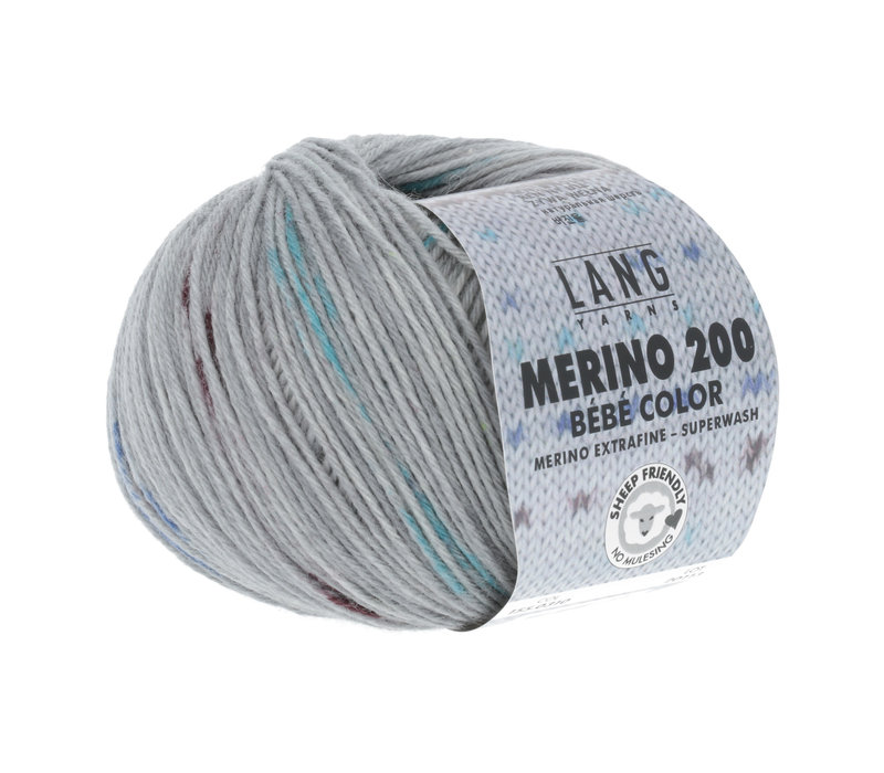 Lang Yarns Merino 200 Bebe color - 310 - Grijs - Blauw