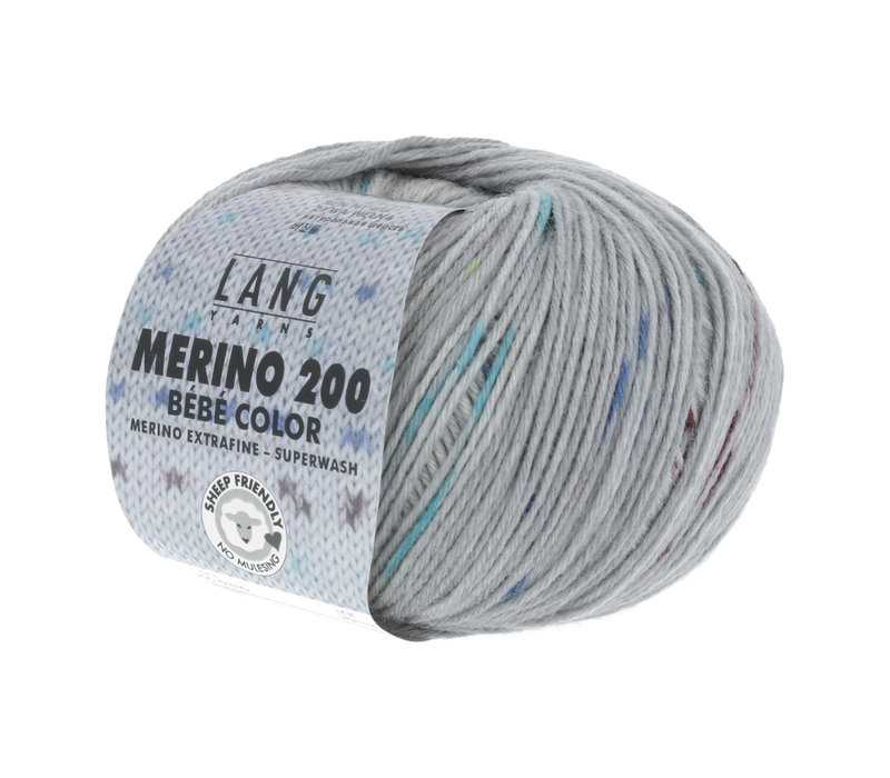 Lang Yarns Merino 200 Bebe color - 310 - Grijs - Blauw