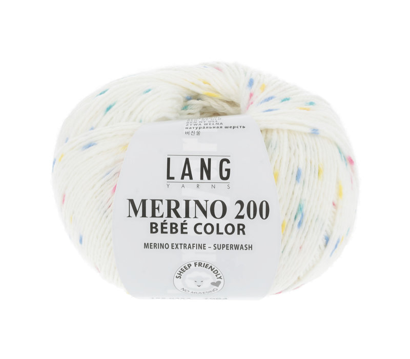 Lang Yarns Merino 200 Bebe color - 352 - Wit - Blauw