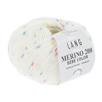 Lang Yarns Merino 200 Bebe color - 352 - Wit - Blauw