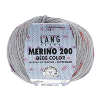 Lang Yarns Merino 200 Bebe color - 361 - Grijs - Rood