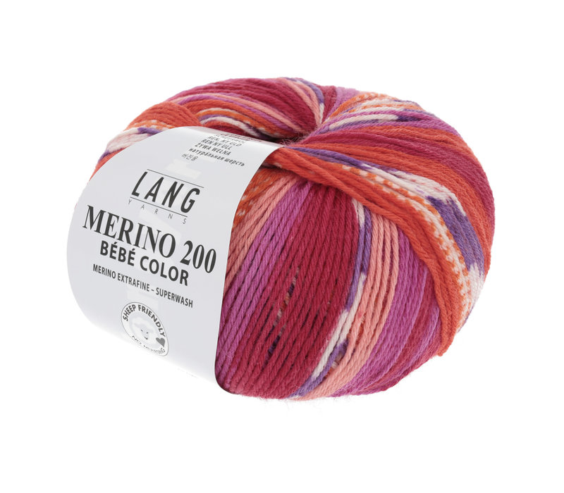 Lang Yarns Merino 200 Bebe color - 360 - Rood