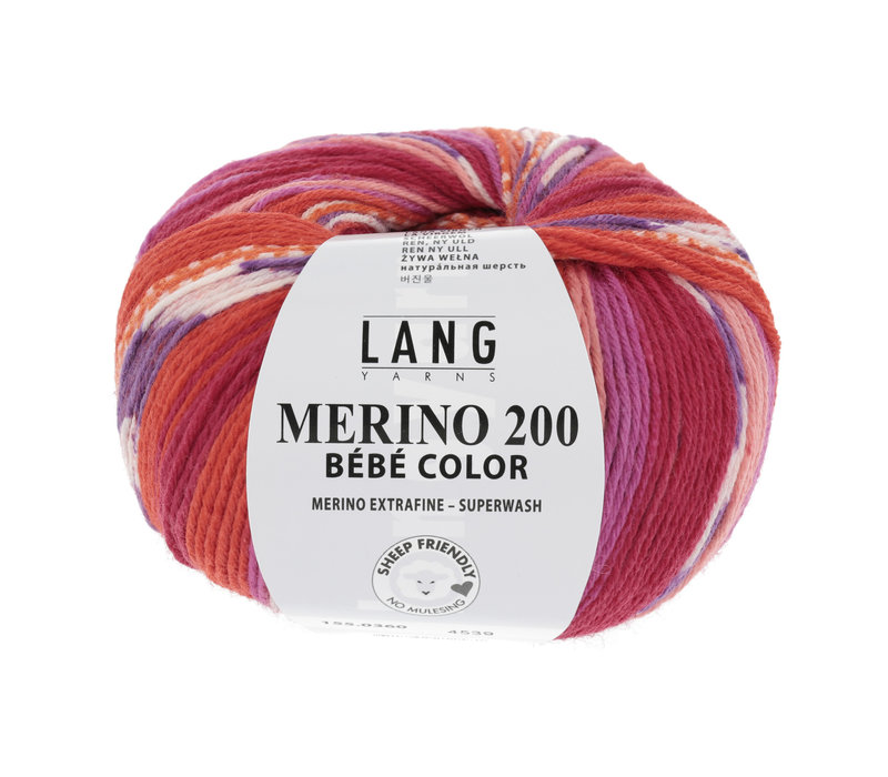 Lang Yarns Merino 200 Bebe color - 360 - Rood