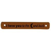 Leren Label I love you to the moon and back