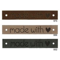 Leren Label Made with Love (hartje)