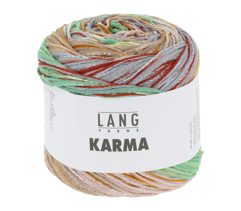 Lang Yarns Karma - 1 - Bruin - Groen - Rood