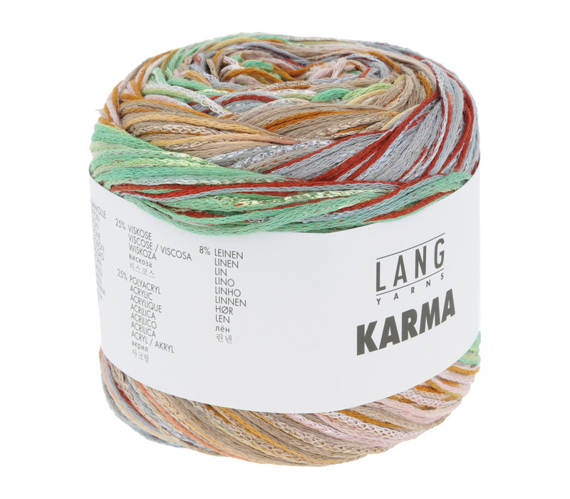 Lang Yarns Karma - 1 - Bruin - Groen - Rood