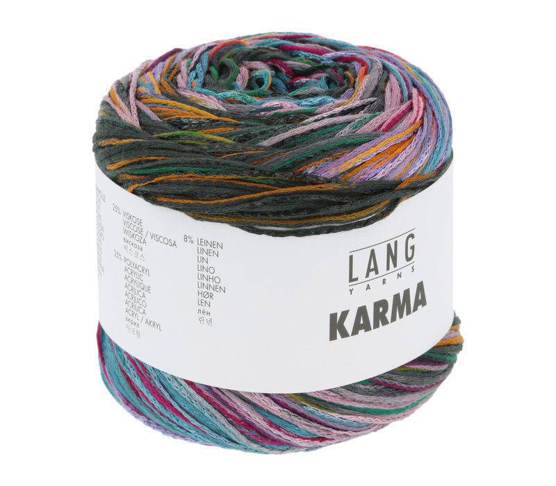 Lang Yarns Karma - 3 - Blauw - Groen - Roze