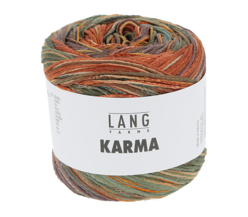 Lang Yarns Karma - 7 - Bruin - Oranje - Groen