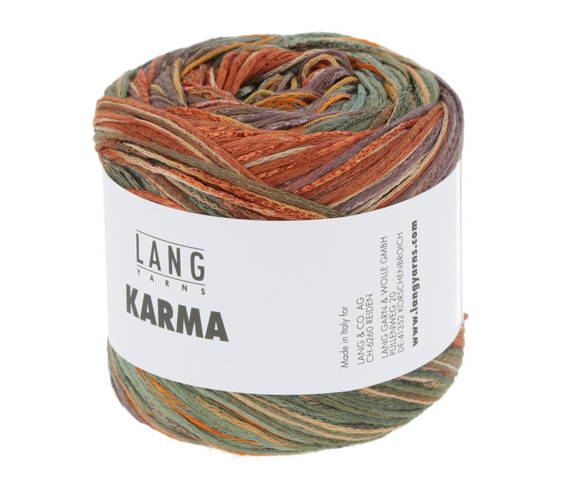 Lang Yarns Karma - 7 - Bruin - Oranje - Groen