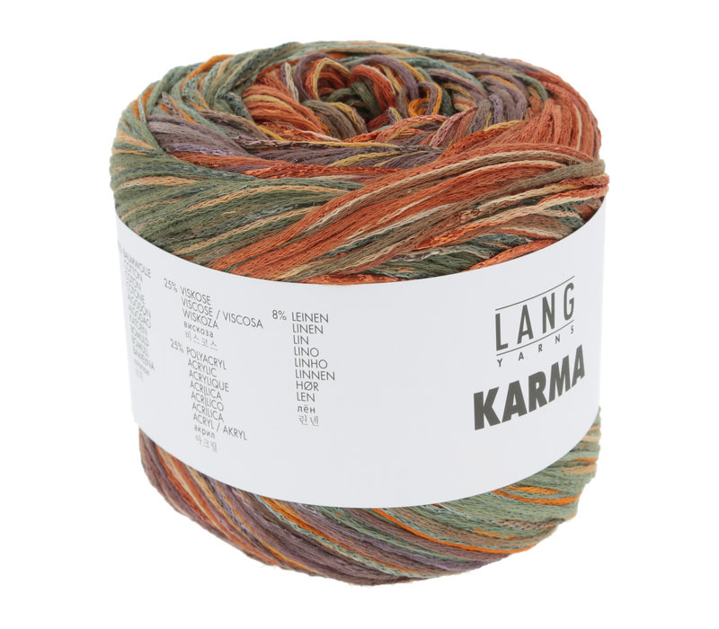 Lang Yarns Karma - 7 - Bruin - Oranje - Groen