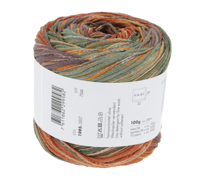 Lang Yarns Karma - 7 - Bruin - Oranje - Groen