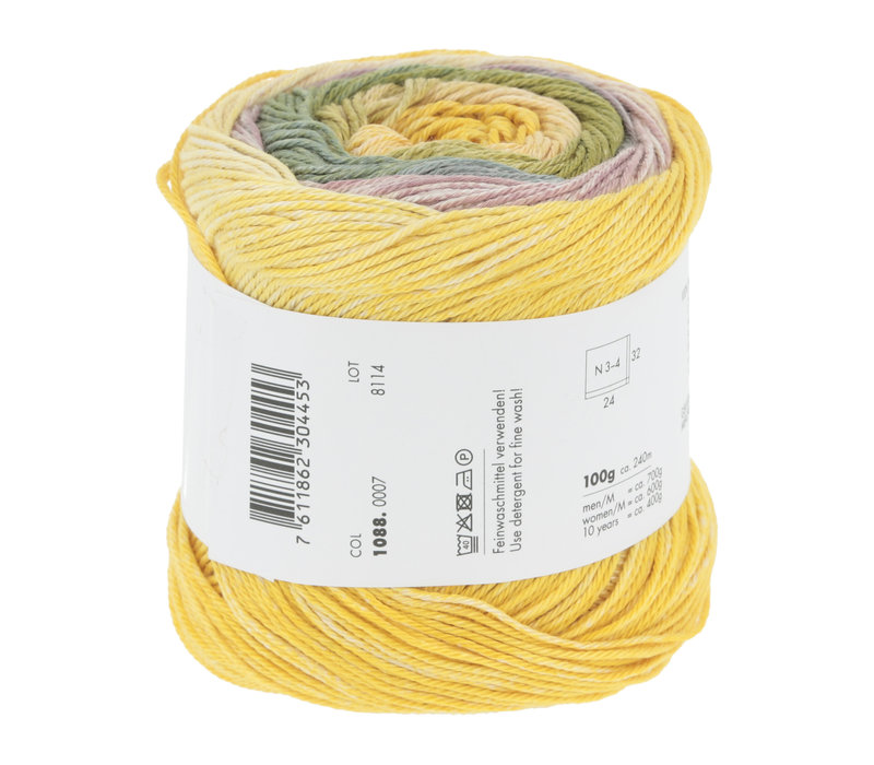 Lang Yarns Quattro Degrade - 7 - Geel - Groen