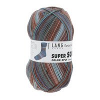 Lang Yarns Super Soxx 4-ply - 357 - Bruin - Blauw