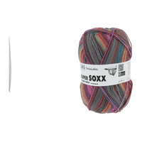 Lang Yarns Super Soxx 4-ply - 362 - Grijs - Roze