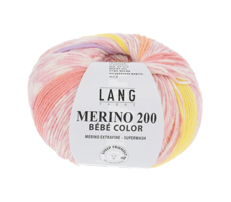 Lang Yarns Merino 200 Bebe color - 409 - Roze - Geel